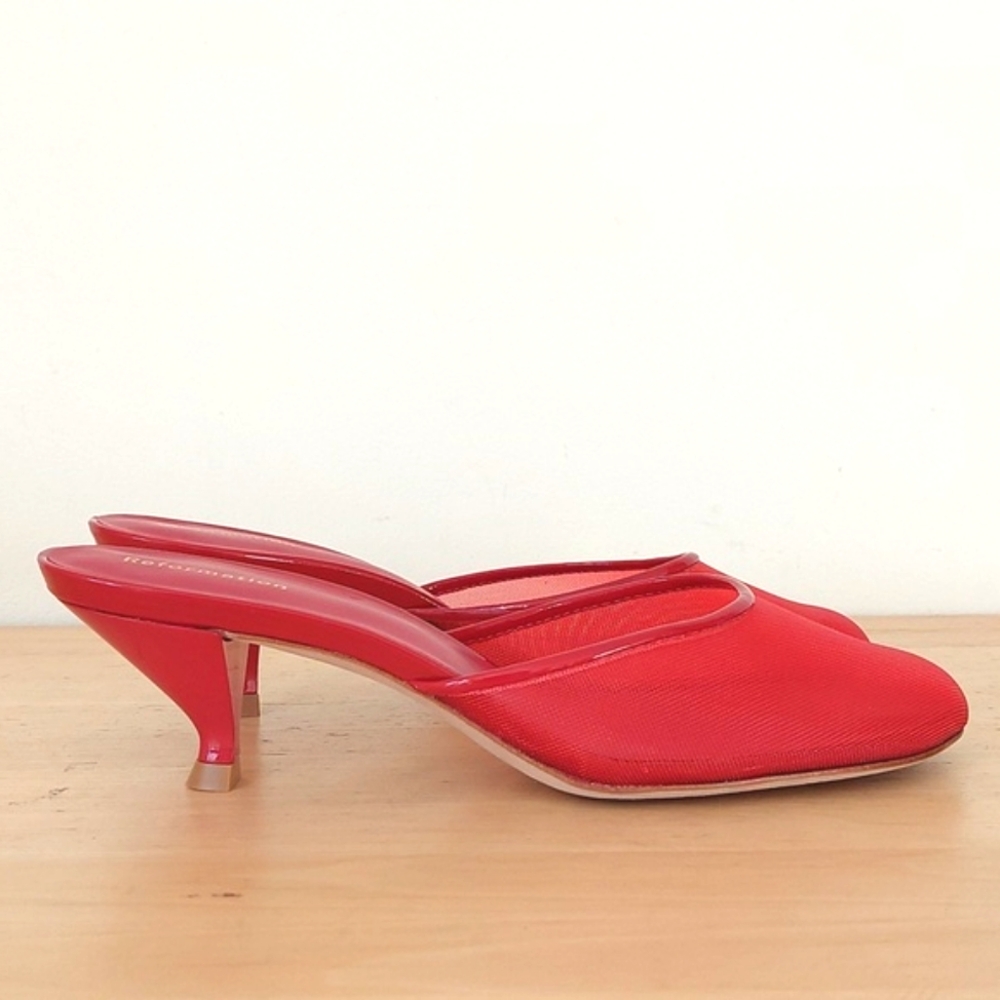 Reformation Red Mesh Sandals - Picture 3 of 15